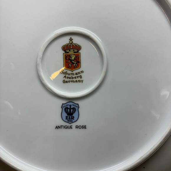 VTG Bavaria Schumann Arzberg Germany Plate Platter 12'' Antique Rose - Picture 6 of 11